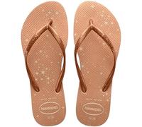 Havaianas Slim Gloss Women Flip Flops | Color: Beige | Size: 13 UK