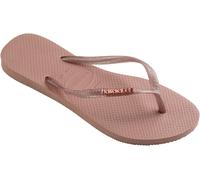 Havaianas Slim Logo Metal Glitter Strap Flip Flop Rose Womens Size 3 - 8