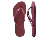 Havaianas Slim Logo Metallic Flip Flop, Red, Size 3-4, Women Red