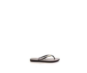 Havaianas Slim Logo Metallic Women FlipFlop Black/Gold 6.5/7 UK
