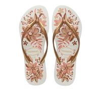 Havaianas Slim Organic Women's Flip Flop, White/Golden, 5 UK