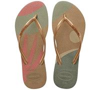 Havaianas Slim Palette Glow Flip-Flop, Sand Grey/Golden, 9/9.5UK Child