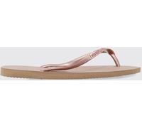 HAVAIANAS Slim Rubber Thong Sandals with Low Heel and Tone-on-Tone Logo - Size: 40 - female