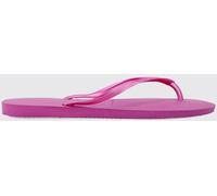 HAVAIANAS Slim Rubber Thong Sandals with Low Heel and Tone-on-Tone Logo - Size: 41 - female