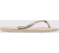 HAVAIANAS Slim Rubber Thong Sandals with Low Heel and Tone-on-Tone Logo - Size: 41 - female