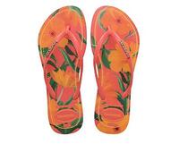 Slim Tropical Flip Flops Orange
