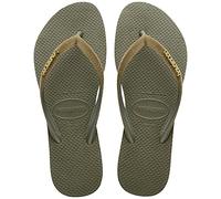 Havaianas Slim Velvet Women Flip Flops | Color: Green | Size: 1/2 UK