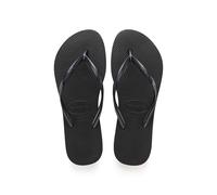 Havaianas Slim Women's Flip Flops Black Rubber Comfortable Summer Sandals Size 5