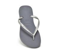 Havaianas Slim Womens Flip Flops Steel Grey Size UK 7/8 Toe-Post Sandals
