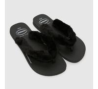 Havaianas Top Fluffy Sandals in Black UK 3 (EU 37)