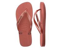 Havaianas Top Logo Metallic Flip Flop, Beige, Size 6-7, Women Beige