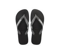 Havaianas Top Logo Pop Up Unisex Adults Flip Flop, Black/Steel Grey, 8 UK