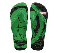 Havaianas Top Marvel Logomania Men FlipFlop Black/Patria Green 5.5/6 UK
