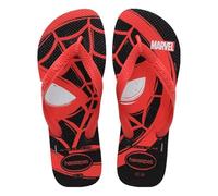 Havaianas Top Marvel Logomania Men FlipFlop Black/Red Ruby 8.5/9 UK