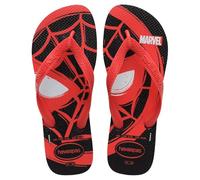 Havaianas Top Marvel Logomania (Mini Me) Boys FlipFlop Black/Red Ruby 10/11 UK Child
