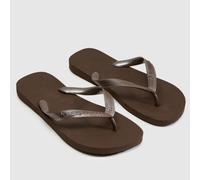 Havaianas Top Tiras Flip Sandals in Dark Brown UK 8 (EU 43)