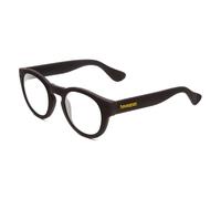 Havaianas TRANCOSO/M Round Sunglasses Matte Black & Blue Multi-Layer Mirror 49mm