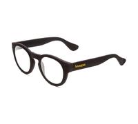 Havaianas TRANCOSO/M Round Sunglasses Matte Black & Blue Multi-Layer Mirror 49mm