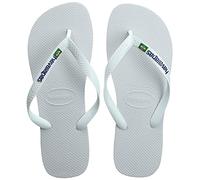 Havaianas Unisex Brasil Logo (Mini Me), White, UK child 9