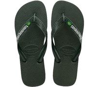 Havaianas Unisex Havaianas Brasil Logo Flip Flops, Green Olive, 3/4 UK