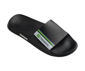 Havaianas Unisex Slide Brasil, Black, 8 UK Wide