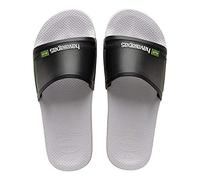 Havaianas Unisex Slide Sandal, White Black, 1/2 UK