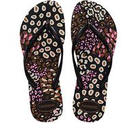 Havaianas Women Slim Animals, Black/Pink Lemonade, 8 UK