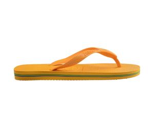 Havaianas Womens Brasil Pop Yellow 35 36 Flip Flops Summer Pool Beach Sandals