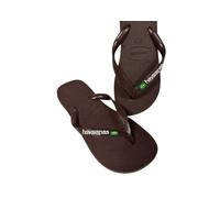 Havaianas Womens Dark Brown Brazil Flag Thong Flip Flops