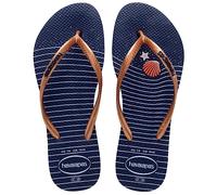 Havaianas Women's Flip-Flop, Navy Blue Rose Gold Navy Blue, 1/2 UK