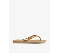 Havaianas Womens Golden Slim Logo-embossed Rubber Flip Flops 5