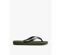 Havaianas Womens Green/green Brasil-logo Rubber Flip Flops 5