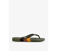 Havaianas Womens Havaianas Basil-Flag Rubber Flip-Flops Green 8