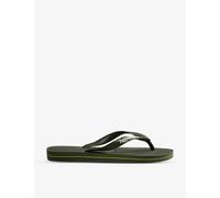 Havaianas Womens Havaianas Brasil-Logo Rubber Flip Flops Green/Green 1/2