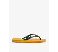 Havaianas Womens Havaianas Brasil-Logo Rubber Flip Flops Pop Yellow 1/2