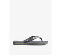 Havaianas Womens Havaianas Brazil Logo-Embossed Rubber Flip Flops Grey 1/2