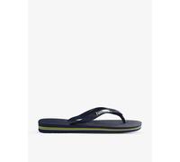 Havaianas Womens Havaianas Brazil Logo-Print Rubber Flip-Flops Navy Blue 1/2