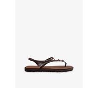 Havaianas Womens Havaianas Flash Fusion Studded Rubber Flip-Flops Coffee/Rust 1/2