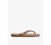 Havaianas Womens Havaianas Logo-Embellished Rubber Flip-Flops Rose Gold 1/2