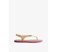 Havaianas Womens Havaianas Luna Rubber Flip Flops Gold/Pink Gum 3/4