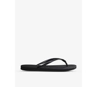 Havaianas Womens Havaianas Slim Crystal-Embellished Rubber Flip-Flops Black 1/2