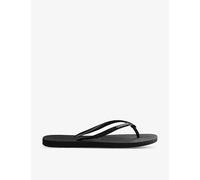 Havaianas Womens Havaianas Slim Glitter II Rubber Flip Flops Black 1/2