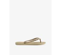 Havaianas Womens Havaianas Slim Glitter II Rubber Flip Flops Sand Grey 1/2
