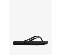 Havaianas Womens Havaianas Slim Metallic Rubber Flip-Flops Black 3/4
