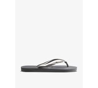 Havaianas Womens Havaianas Slim Metallic Rubber Flip-Flops Steel Grey 8