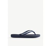 Havaianas Womens Havaianas Slim Rubber Flip-Flops Slim Navy Blue 5