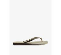 Havaianas Womens Havaianas Slim Sparkle II Rubber Flip Flops Cream 8