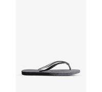 Havaianas Womens Slim Sparkle Ii Steel Grey 33 Flip Flops Summer Pool Beach