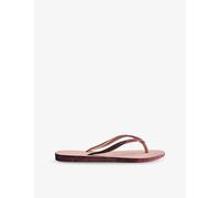 Havaianas Womens Havaianas Slim Sparkle II Rubber Flip Flops Pink 1/2