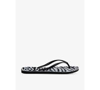 Havaianas Womens Havaianas Slim Zebra-Print Rubber Flip-Flops Black 1/2